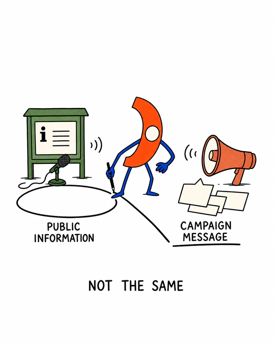 Àmì marks public-information and campaign-message channels as separate.