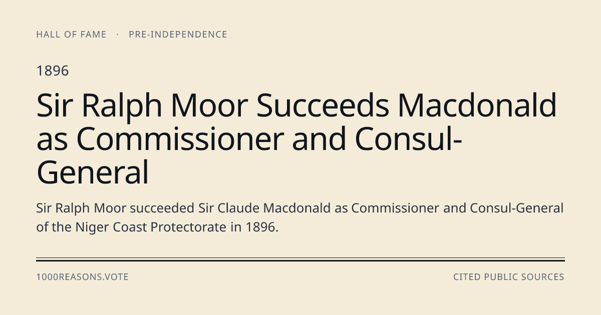 Sir Ralph Moor Succeeds Macdonald as Commissioner and Consul-General ...